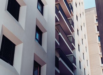 Facade of a residential building.Modern European residential apartment